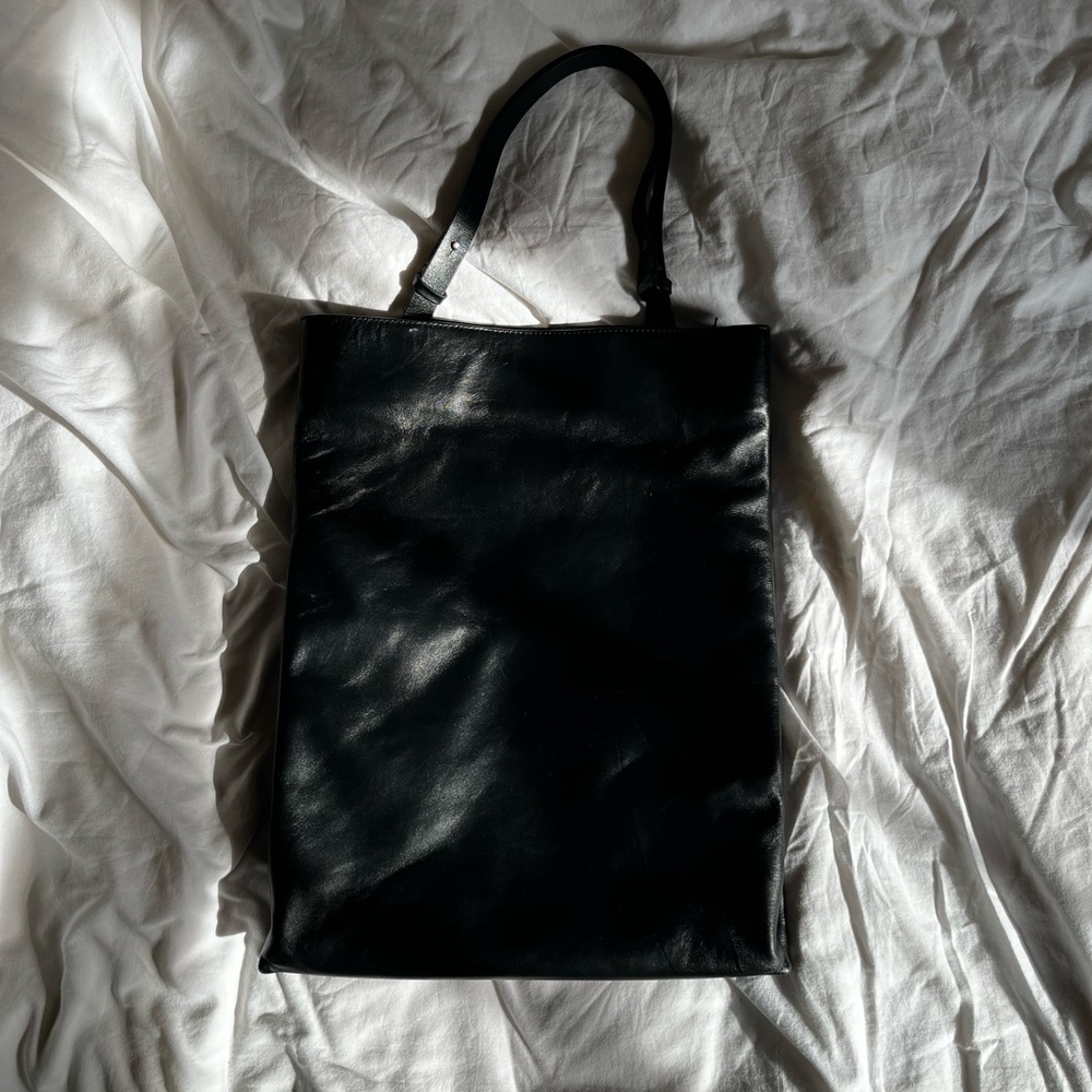COS Black Leather Tote Bag